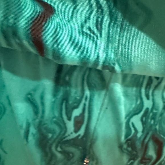 Silk Teal Long Sleeve Dress with Embellishments - Picture 10 of 14